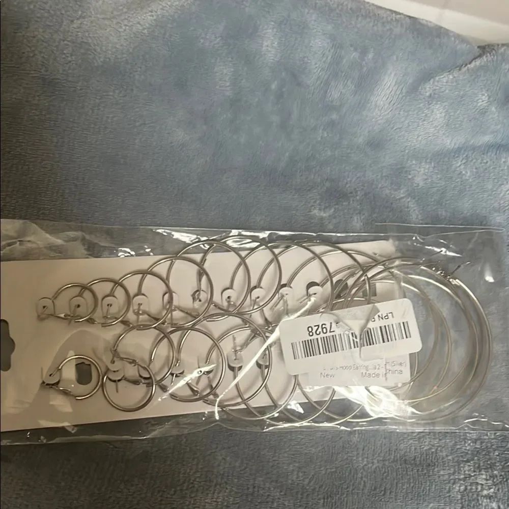 Silver Hoop Earring Set